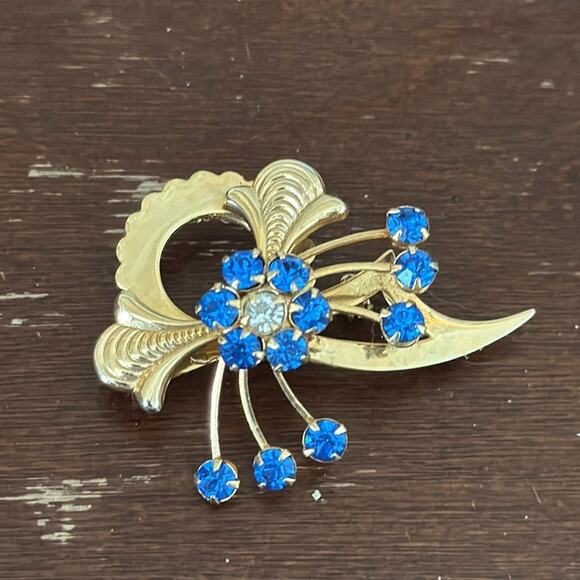 Blue Stone Brooch - Picture 1 of 7